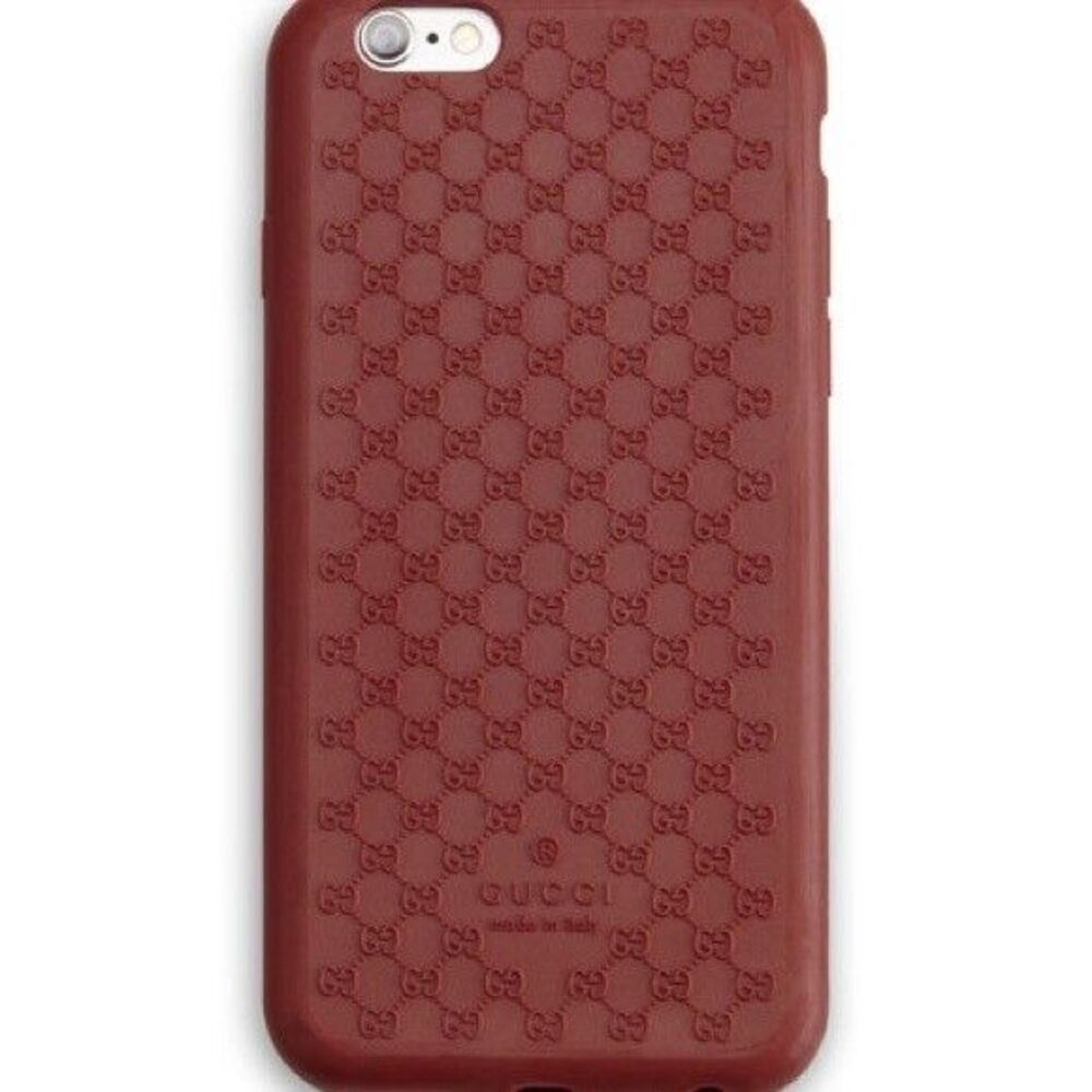 GUCCI iPHONE 6 PLUS CASE COVER RED BIO-PLASTIC GG GUCCISSIMA LOGO